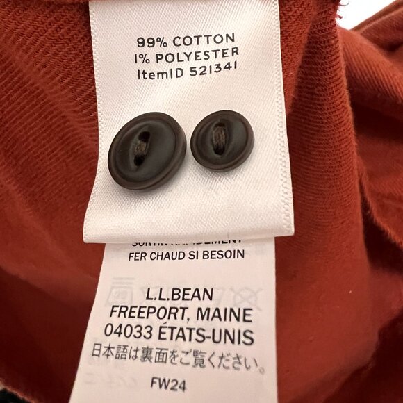 L.L.Bean Signature Men's Donegal Woven Shirt Rust Orange Slim L Tall - Picture 4 of 4